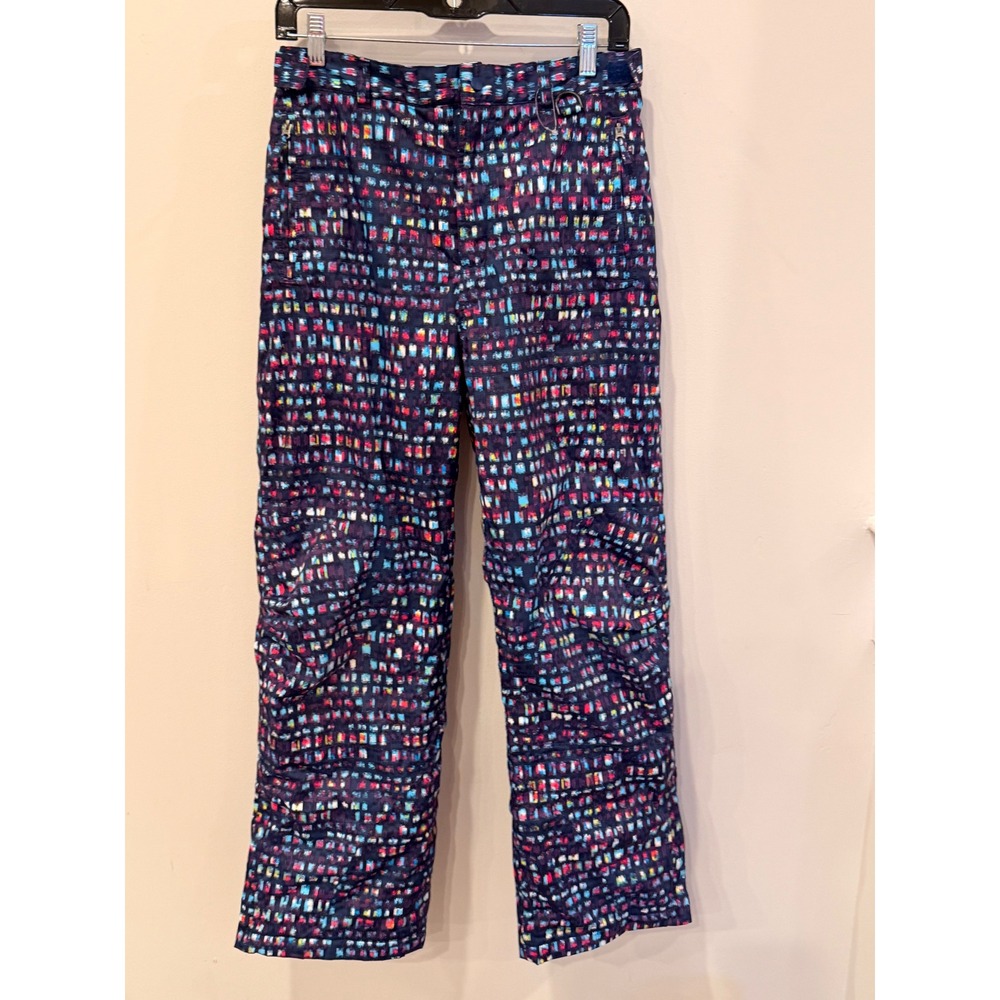 LL Bean Girls 16 PrimaLoft Insulated Ski Snow Pants Multicolor Print EUC